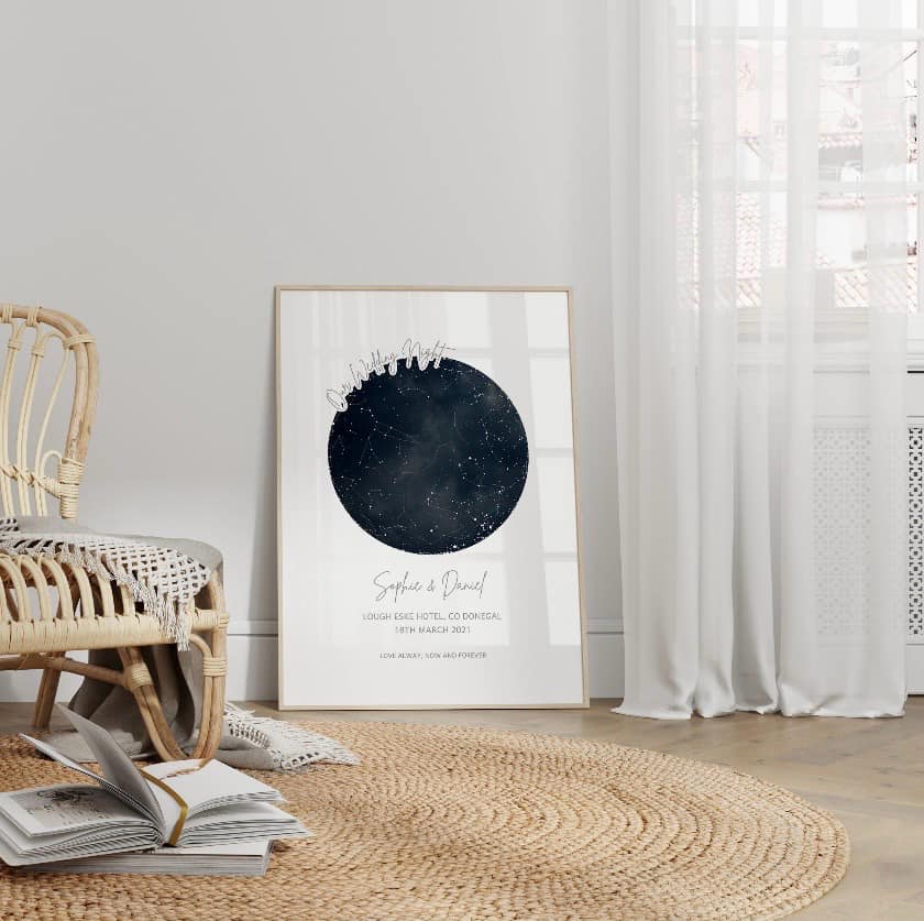 Our Wedding Night Personalised Night Sky Print