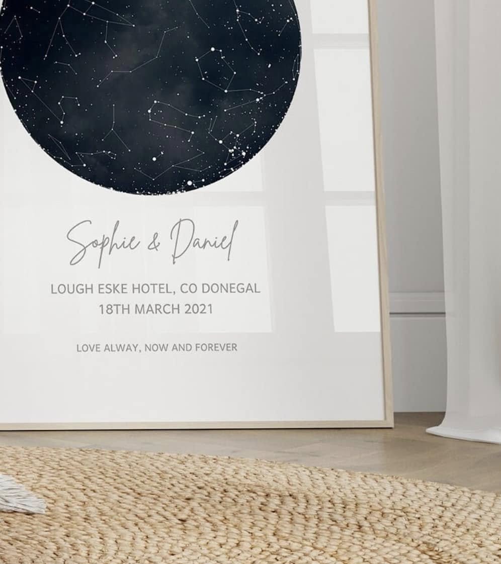 Our Wedding Night Personalised Night Sky Print