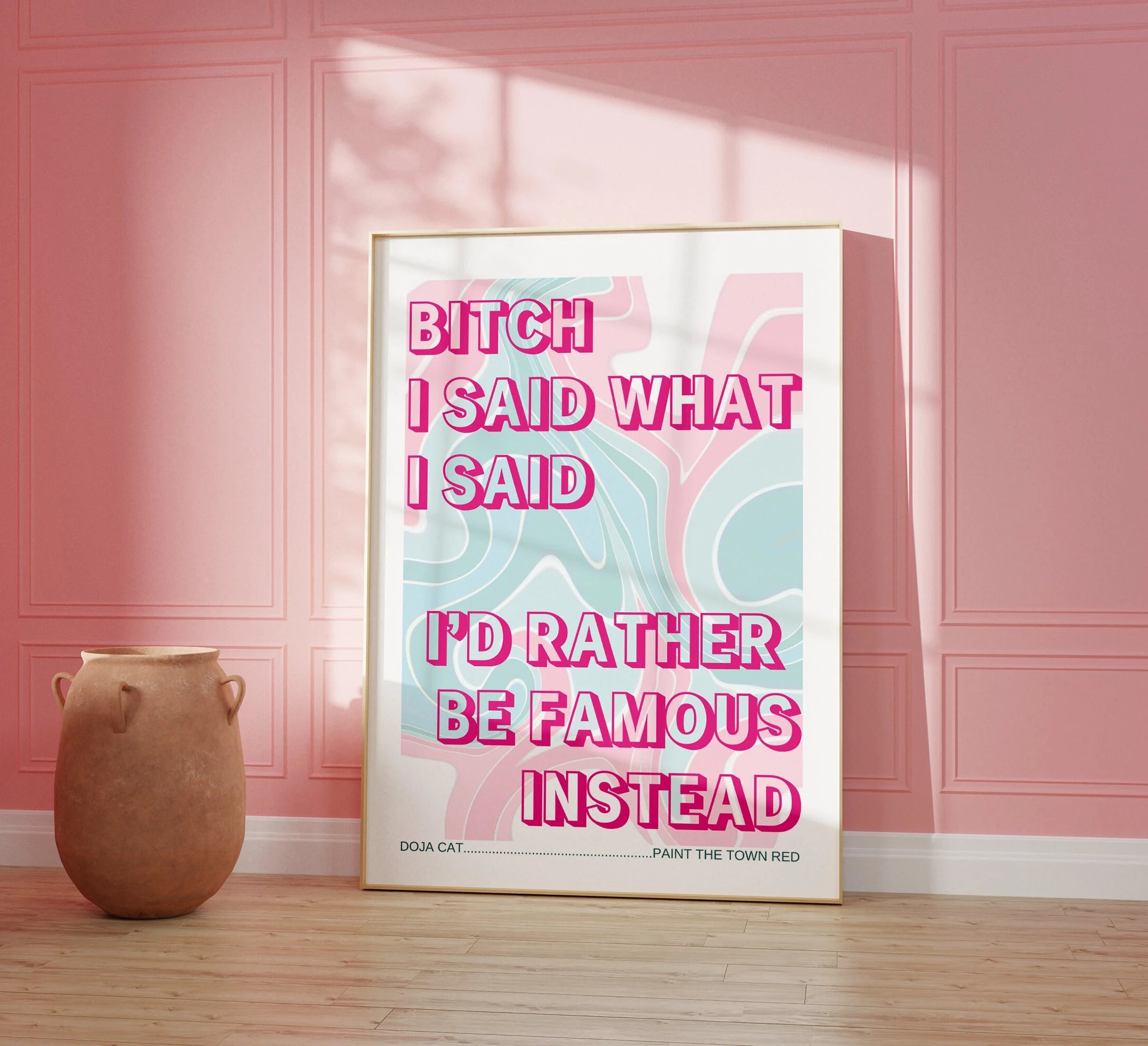 Dojo Cat Paint The Town Red Inspired Print